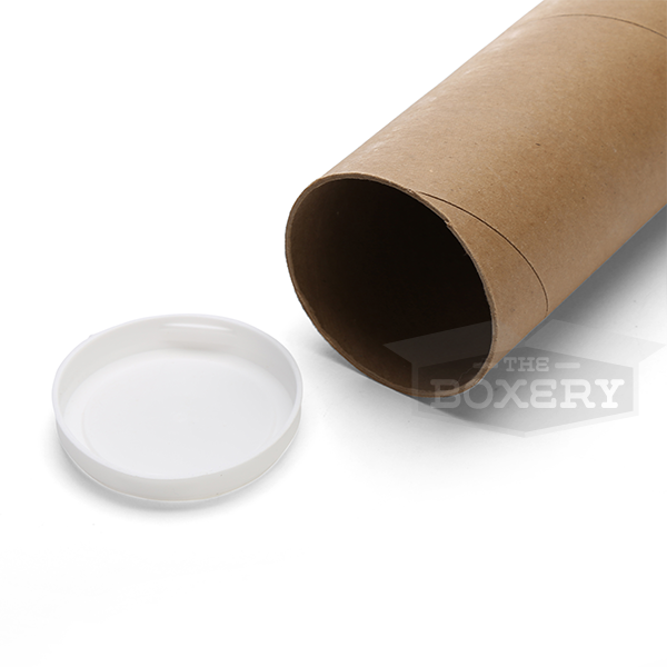 Kraft Mailing Tubes with End Caps - 4 x 24, .080 Thick - ULINE - Carton of 25 - S-3616
